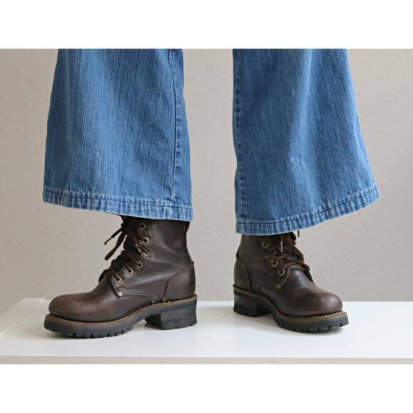 1990's Vintage Skechers Leather Work Boots ~ Women's 6 to 6-1/2 ~ Block Heel - Picture 9 of 11